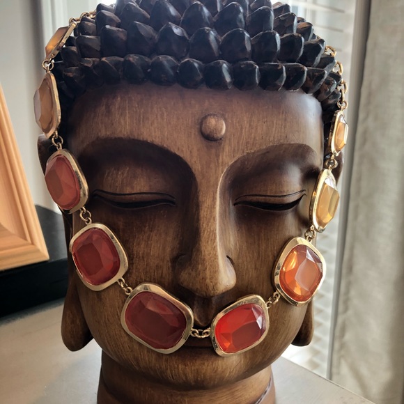 Ombré orange and peach necklace - Picture 2 of 3